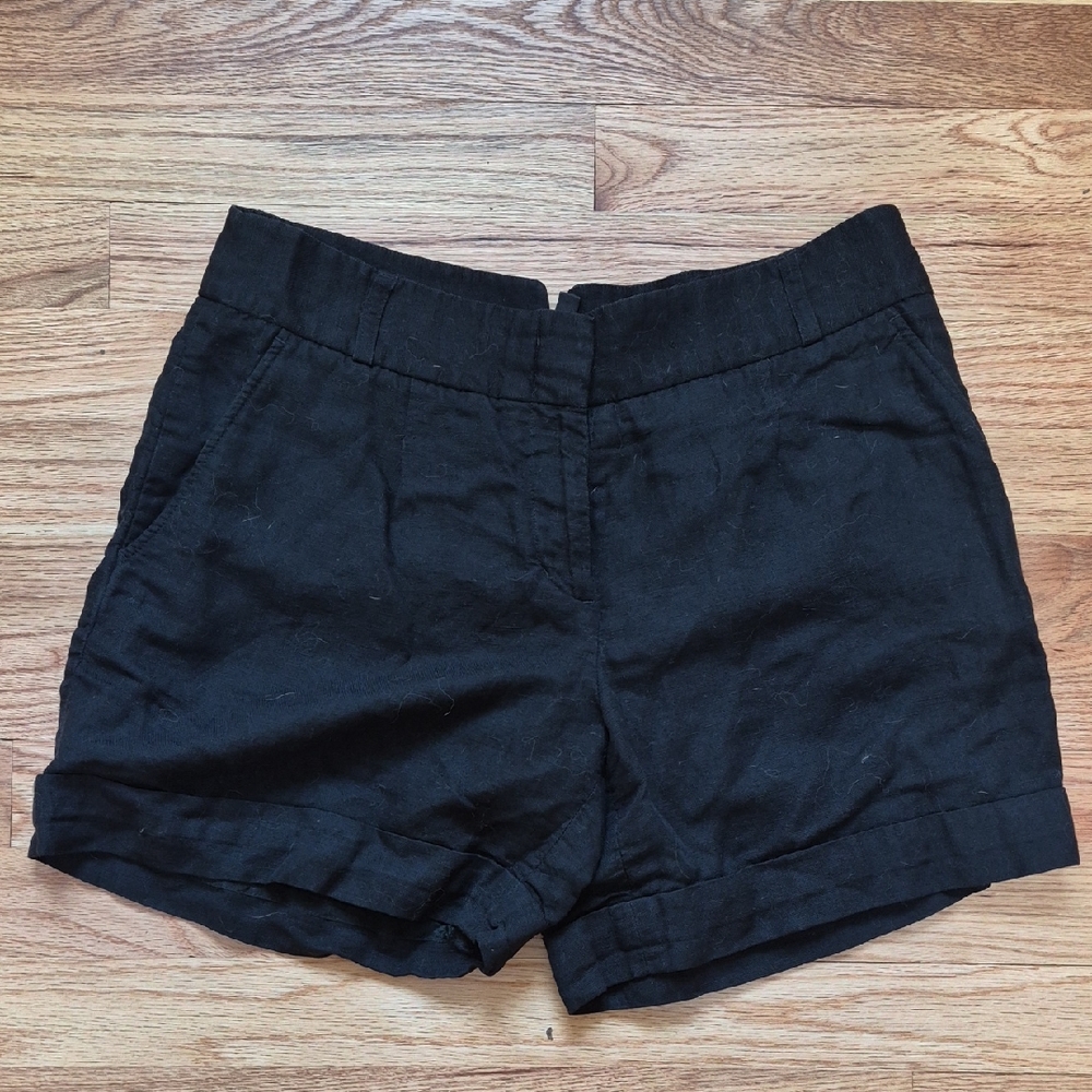 BCBG Maxazria Black Linen Women's Shorts